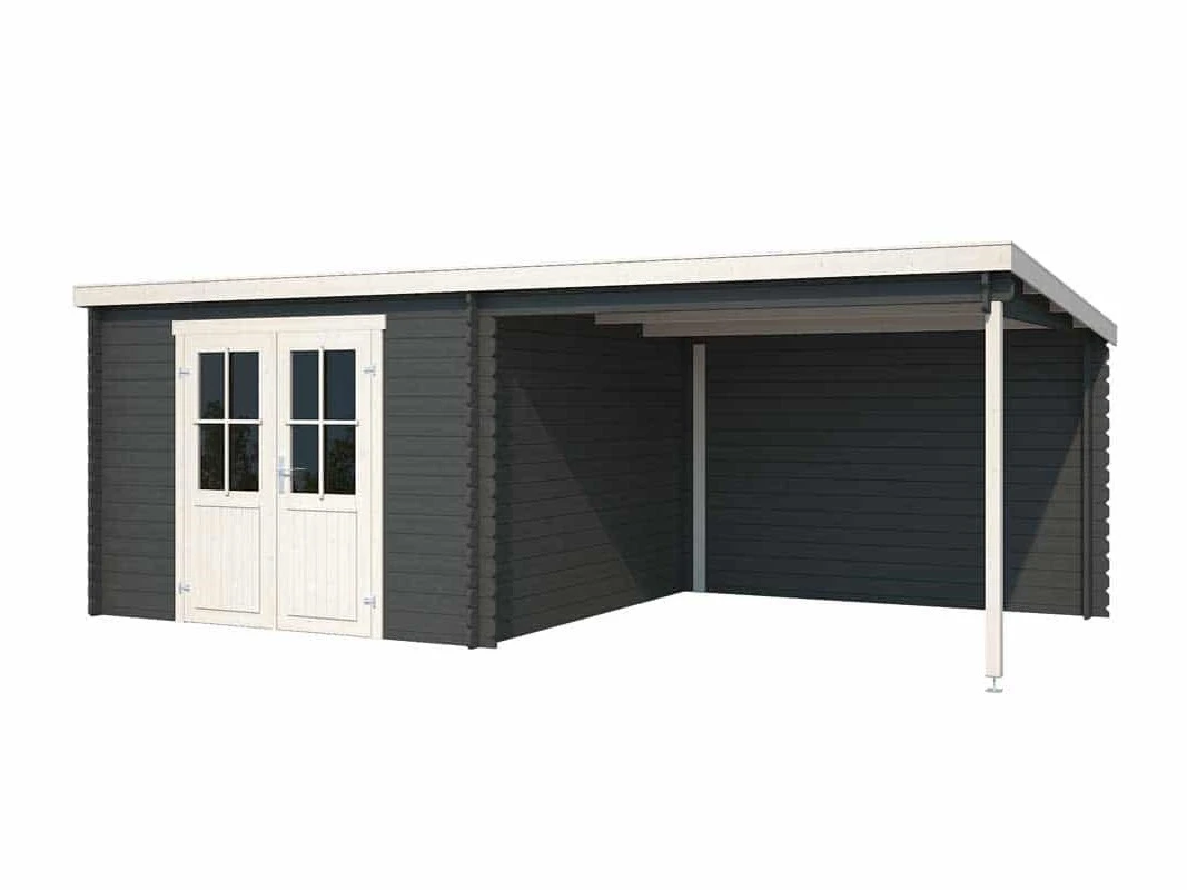 Outdoor Life Blokhut Orlando Carbon Grey-Wit 581 x 292 cm - Afbeelding 3